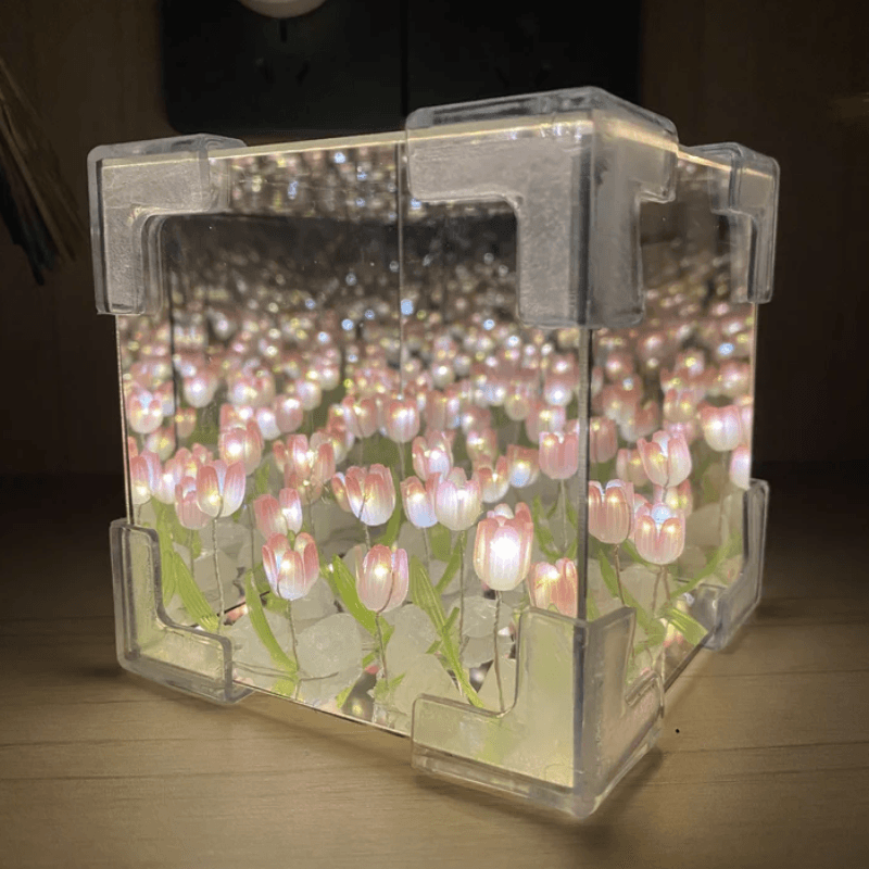 Blossom Box – Decorative LED Tulip Light with Mirror Effect-Solar Wind LED Chime
