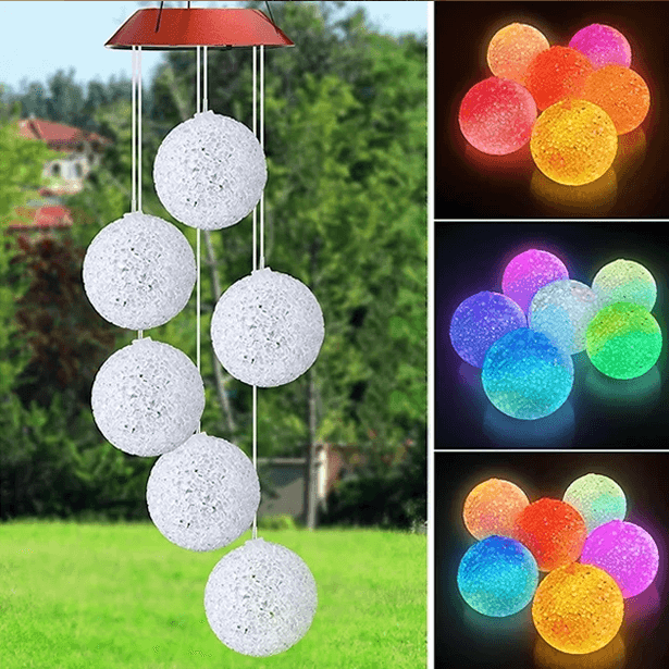 Solar Ball Wind Chimes – Color-Changing Outdoor Decor-Solar Wind LED Chime