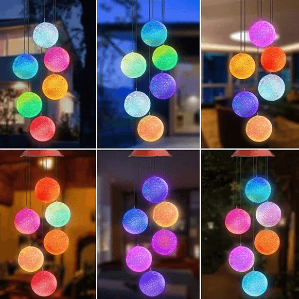 Solar Ball Wind Chimes – Color-Changing Outdoor Decor-Solar Wind LED Chime