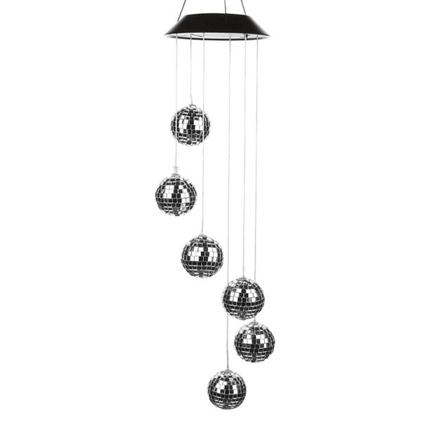 Mirror Ball Wind Chime  – Solar LED Garden Decoration-Solar Wind LED Chime