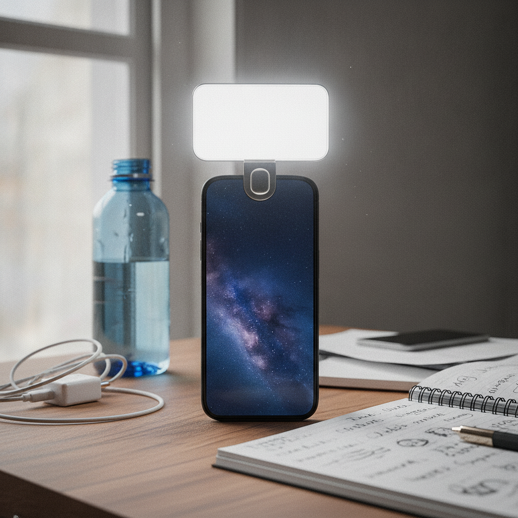 Portable Clip On LED Selfie Light With 3 Lighting Modes