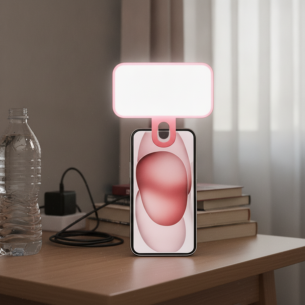 Portable Clip On LED Selfie Light With 3 Lighting Modes