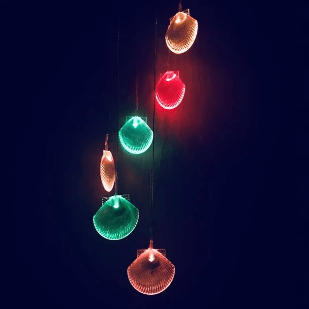 Seashell Solar Wind Chimes-Solar Wind LED Chime