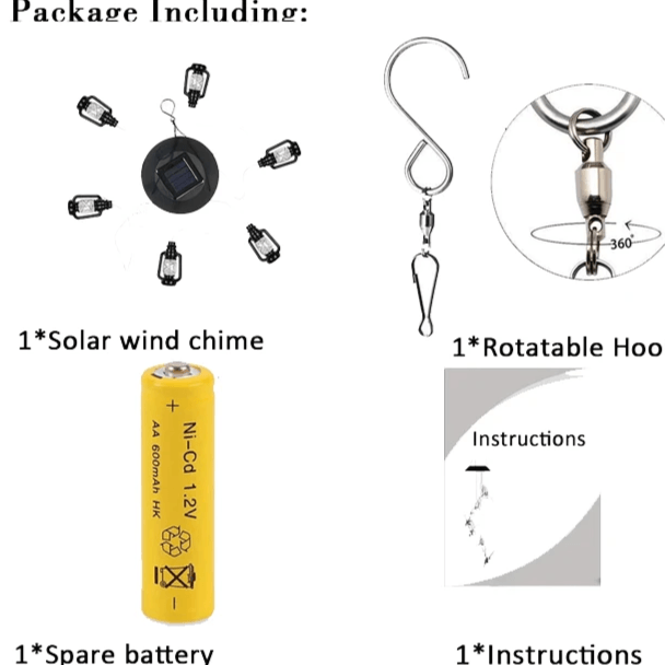 Lanterns Solar Wind Chime – Waterproof Outdoor Decorative Lights-Solar Wind LED Chime