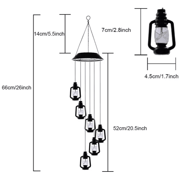 Lanterns Solar Wind Chime – Waterproof Outdoor Decorative Lights-Solar Wind LED Chime