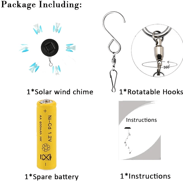 Lucky Angel Solar Chime – Color Changing Outdoor Wind Chime-Solar Wind LED Chime