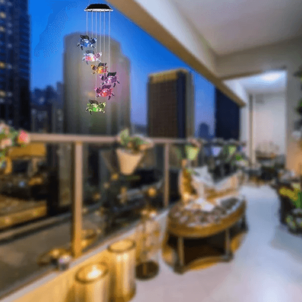 Pigs Solar Wind Chime – Colorful LED Lights for Outdoor Decor-Solar Wind LED Chime
