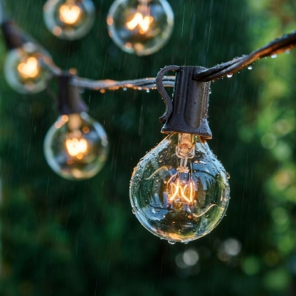 20 Light Outdoor Indoor 20 Feet Plug in Globe Bulb String Light