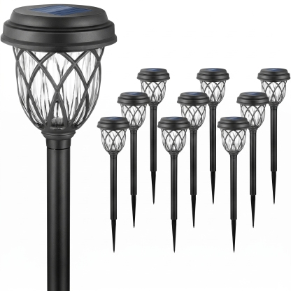 Pack Of 10 Solar Pathway Lights For Outdoor Garden
