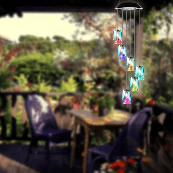 Lucky Angel Solar Chime – Color Changing Outdoor Wind Chime-Solar Wind LED Chime