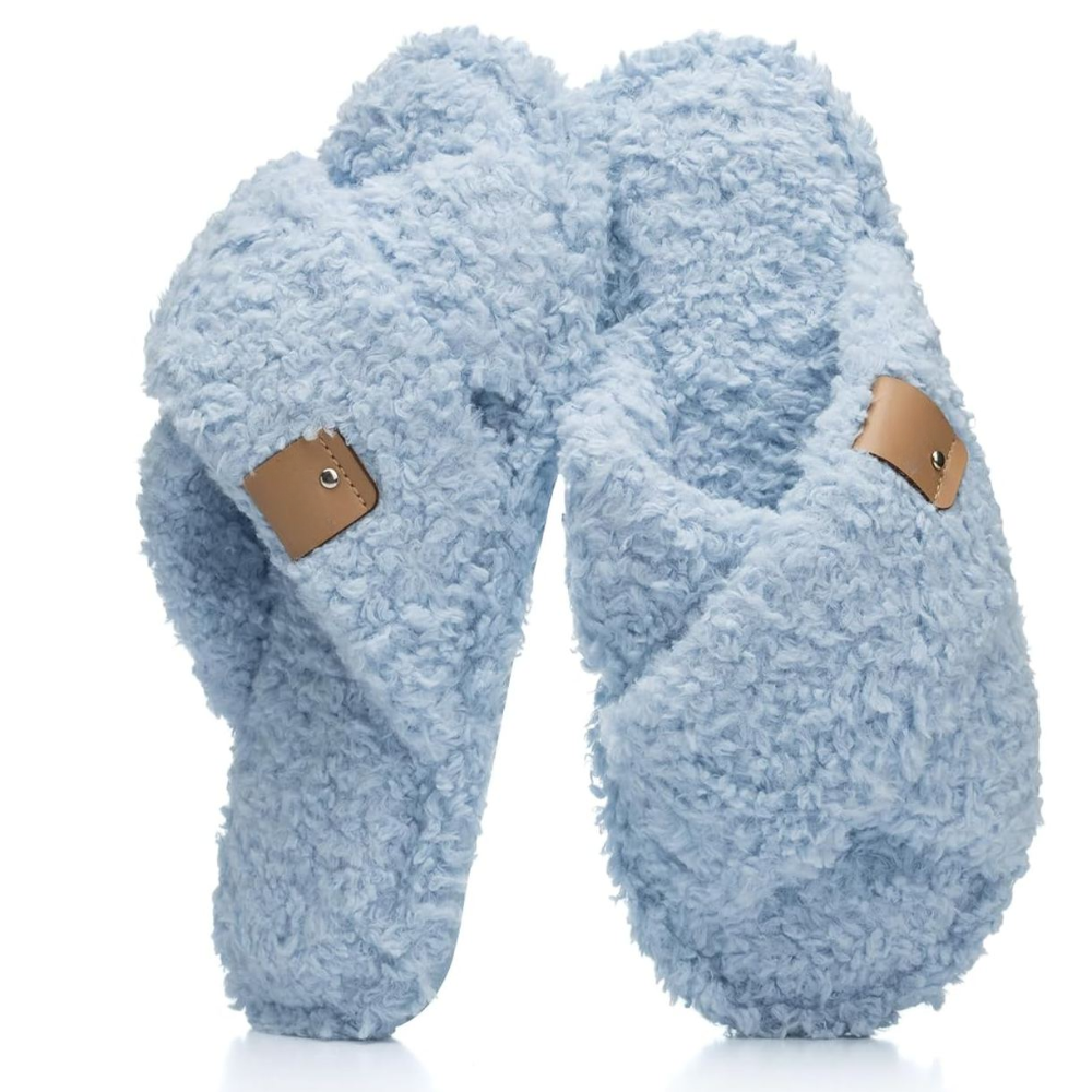 Fuzzy Faux Fur Slip Slippers For Women