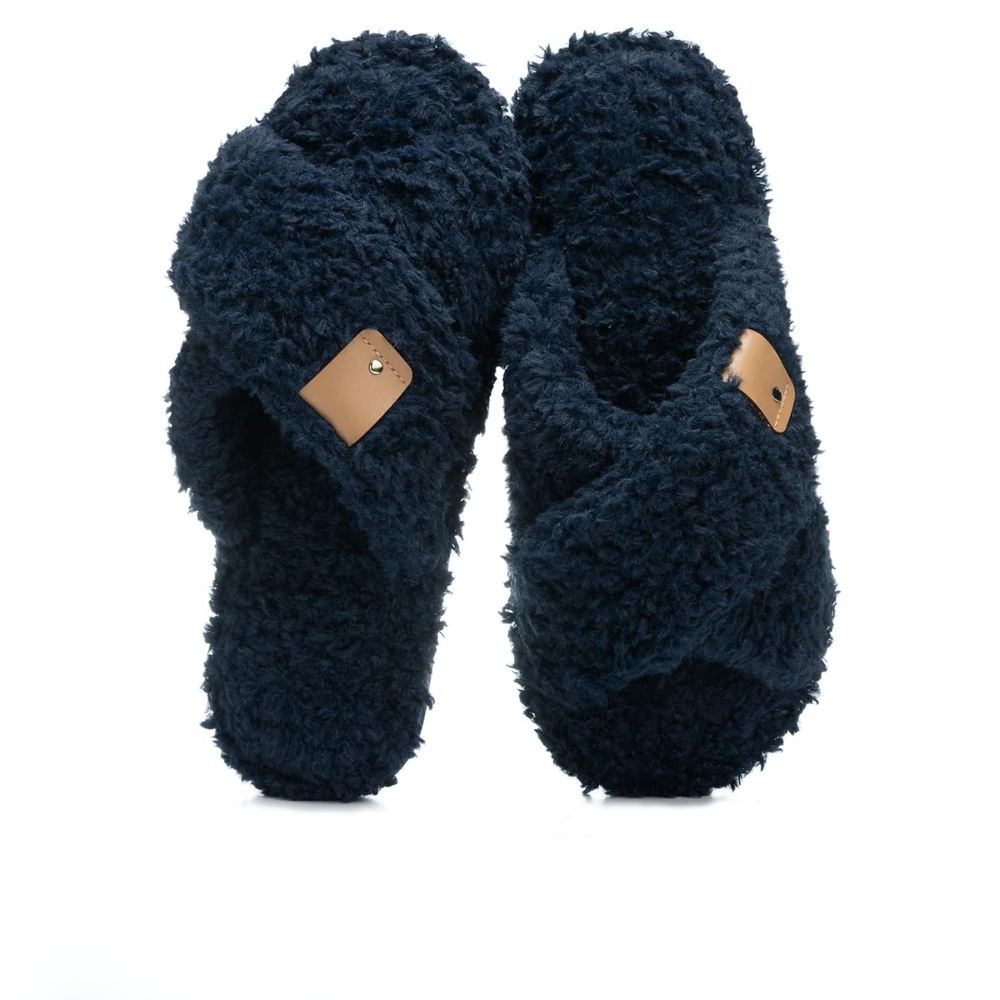 Fuzzy Faux Fur Slip Slippers For Women