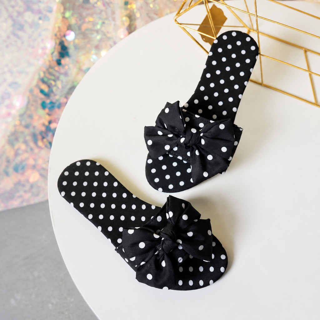 Big Bow Flat Slip On Slippers with Lightweight Design for Women