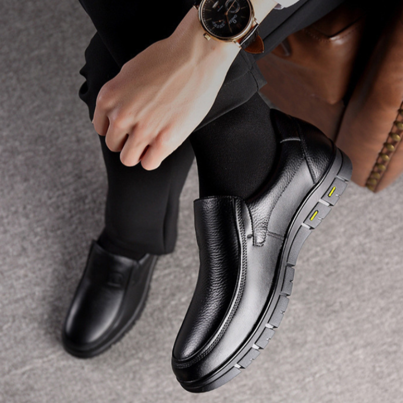 Men's Flat Platform Casual Leather Shoes-Soco Sands