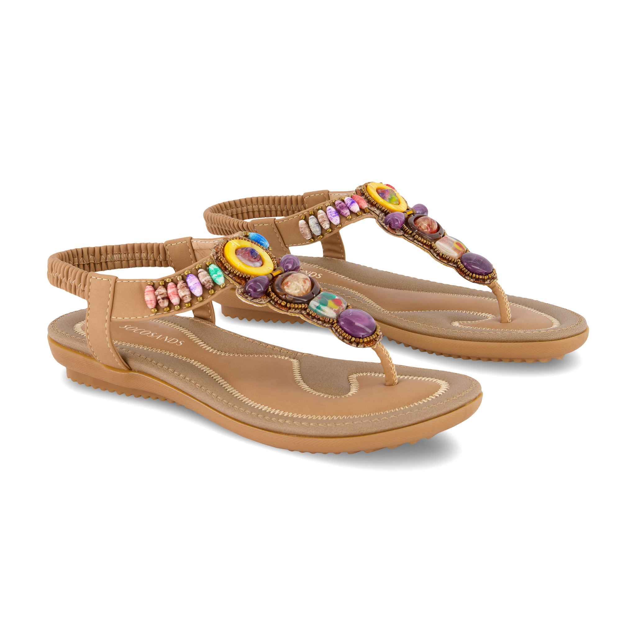 Bohemia Bead Style Herringbone Sandals-Soco Sands