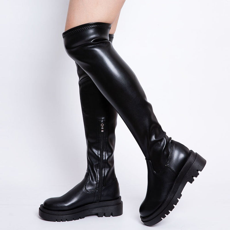 Platform Thigh High Boots-Soco Sands