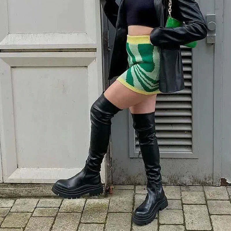 Platform Thigh High Boots-Soco Sands