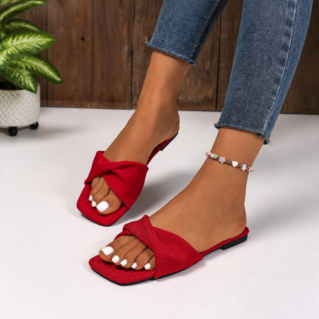 Casual Summer Flat Slip On Sandals with Comfortable Design for Women