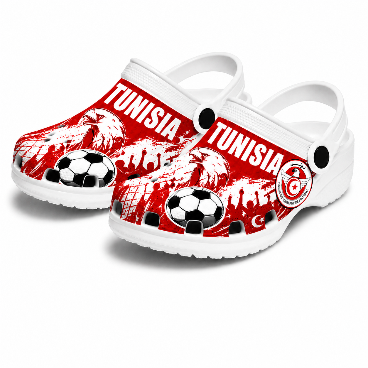 World Cup 2026 Tunisia Football Fan Printed Clogs