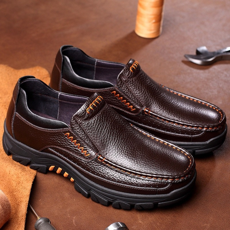 Genuine Leather Casual Slip-On Shoes-Soco Sands