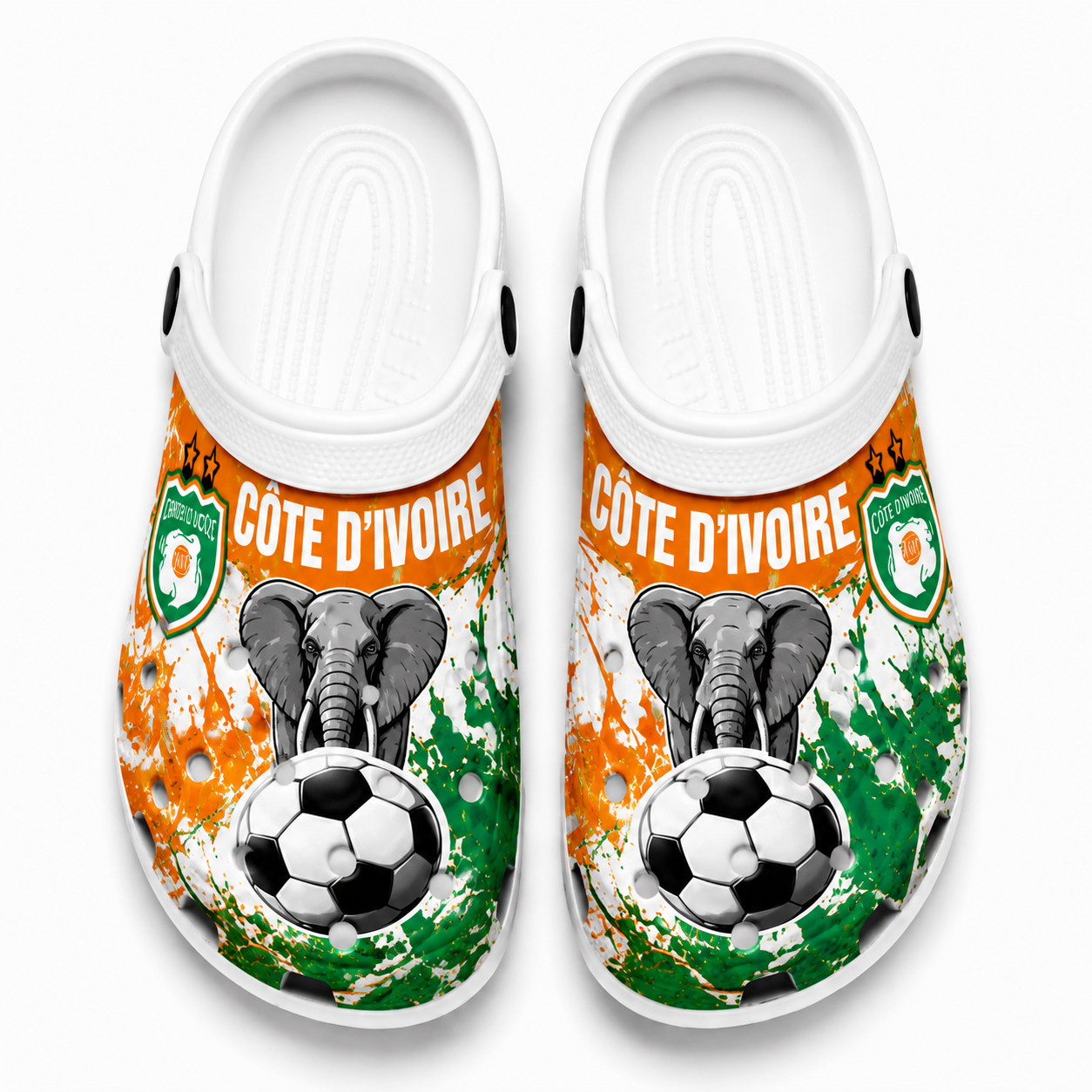 World Cup 2026 Côte d'Ivoire Football Fan Printed Clogs