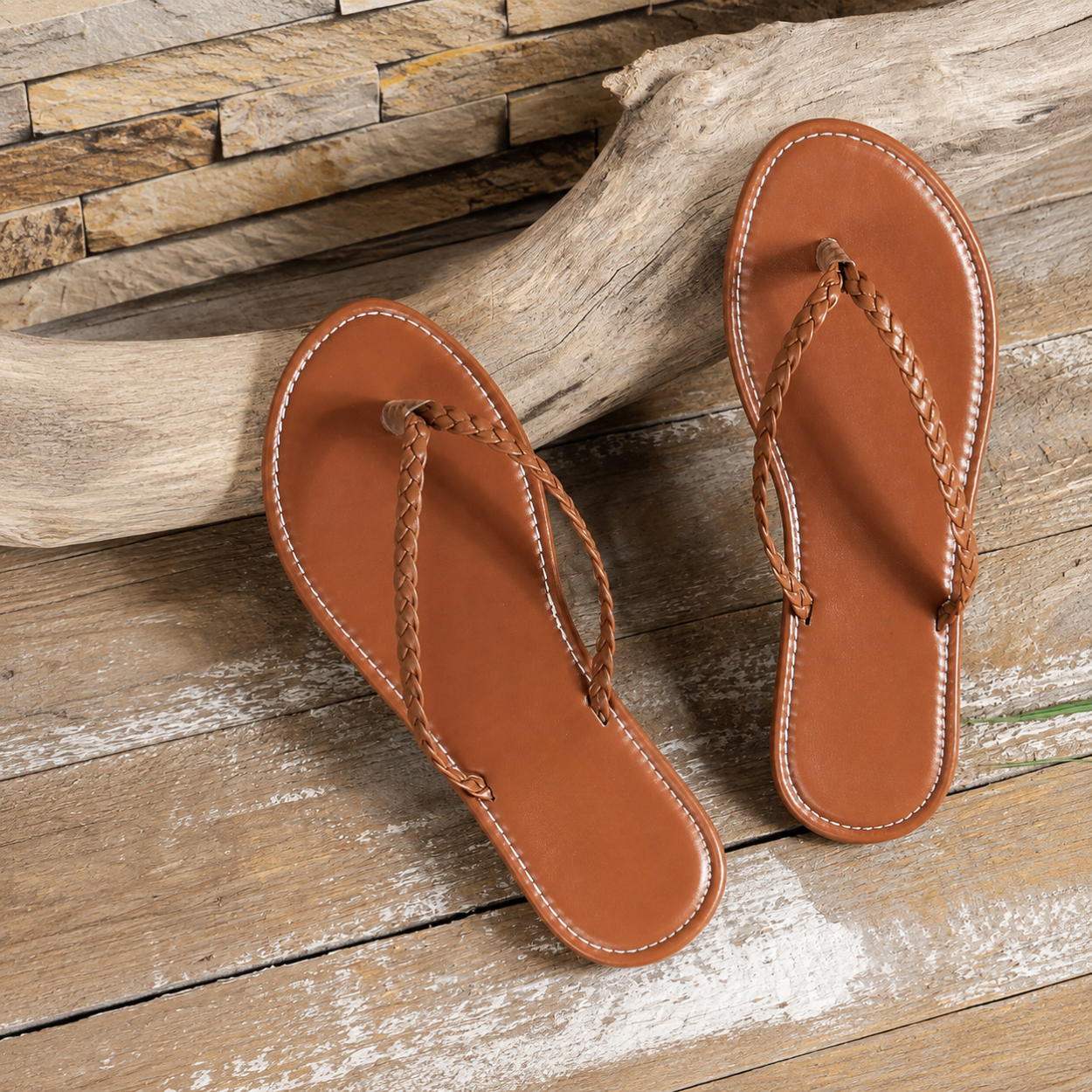 Casual Woven Beach Flip Flop Sandals For Women