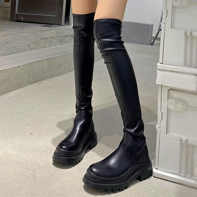 Platform Thigh High Boots-Soco Sands