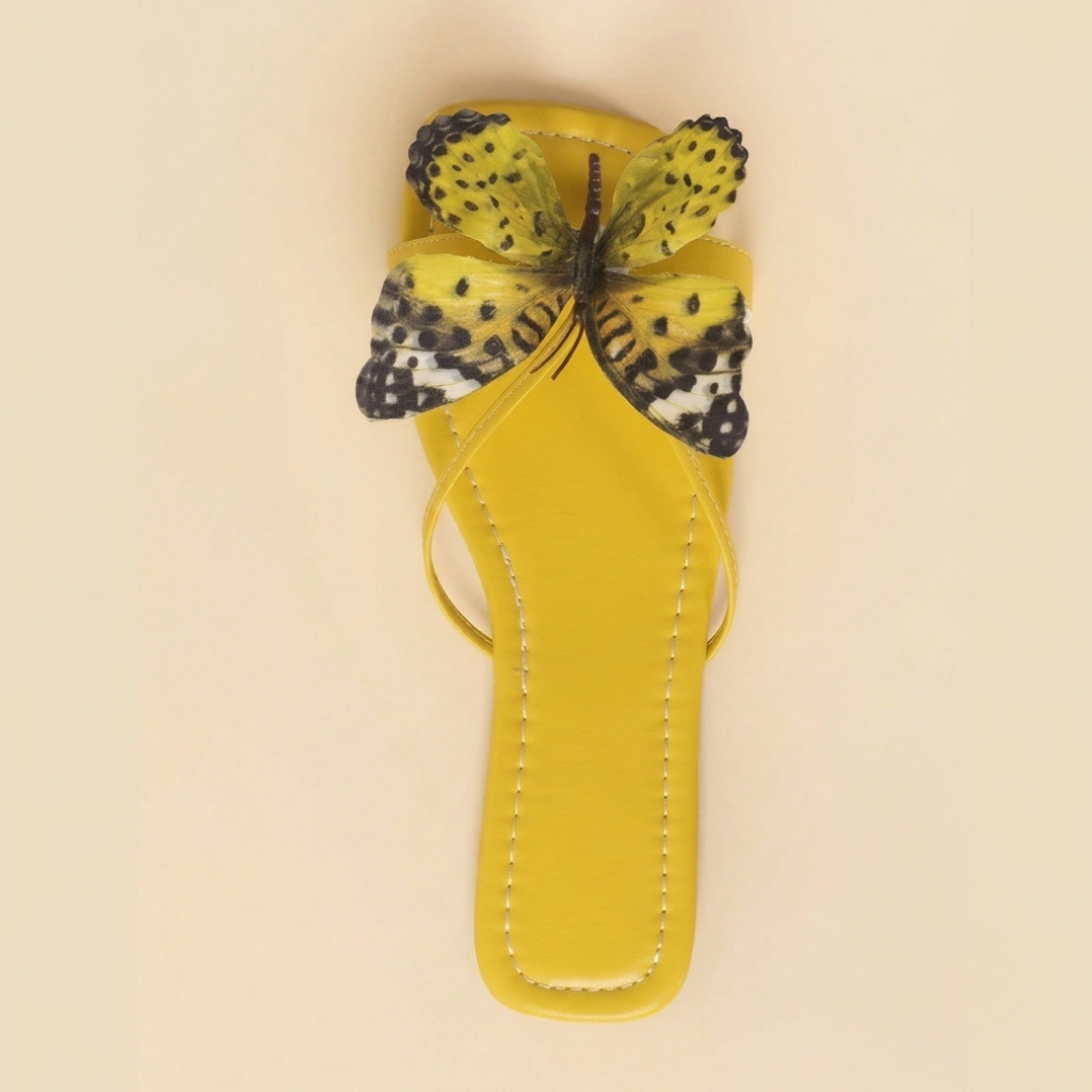 Butterfly Decor Flat Flip Flop Sandals For Women Summer Wear