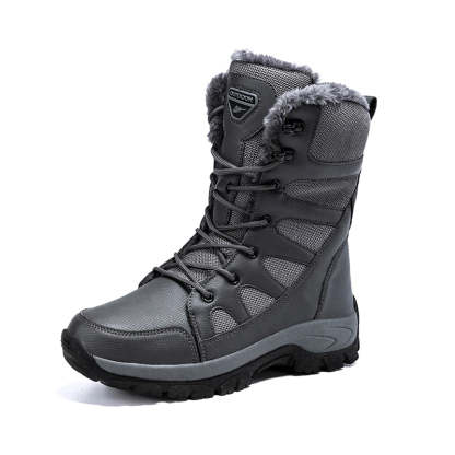Casual High Top Plush Men Lace Up Snow Boots-Soco Sands