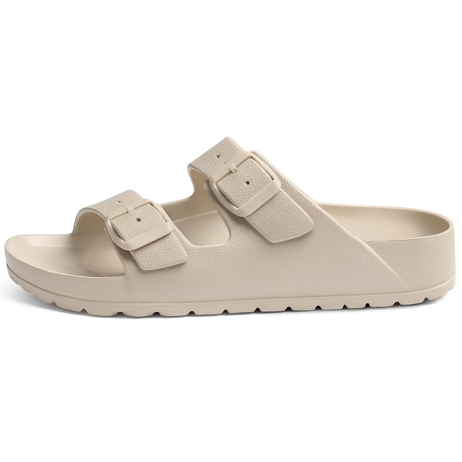Lightweight Slip On Slide Waterproof Sandals With Adjustable Double Buckle For Women