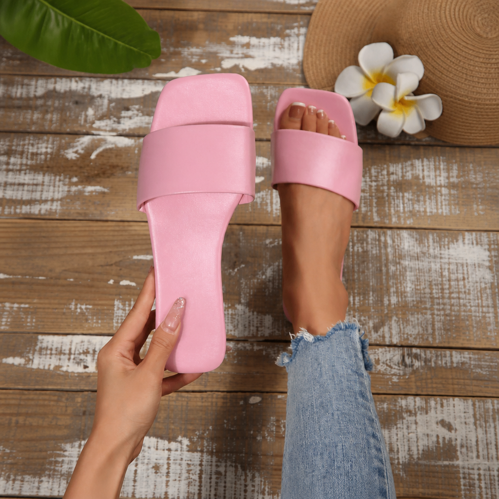 Casual Minimalist Summer Flat Slide Mule Sandals For Women