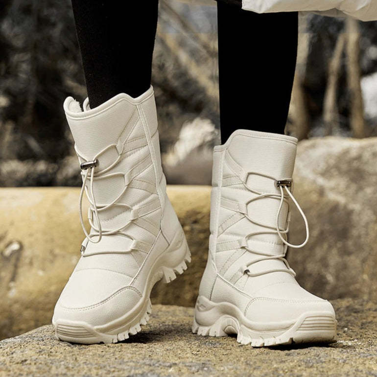 Lace Up High Top Casual Plush Men  Snow Boots-Soco Sands