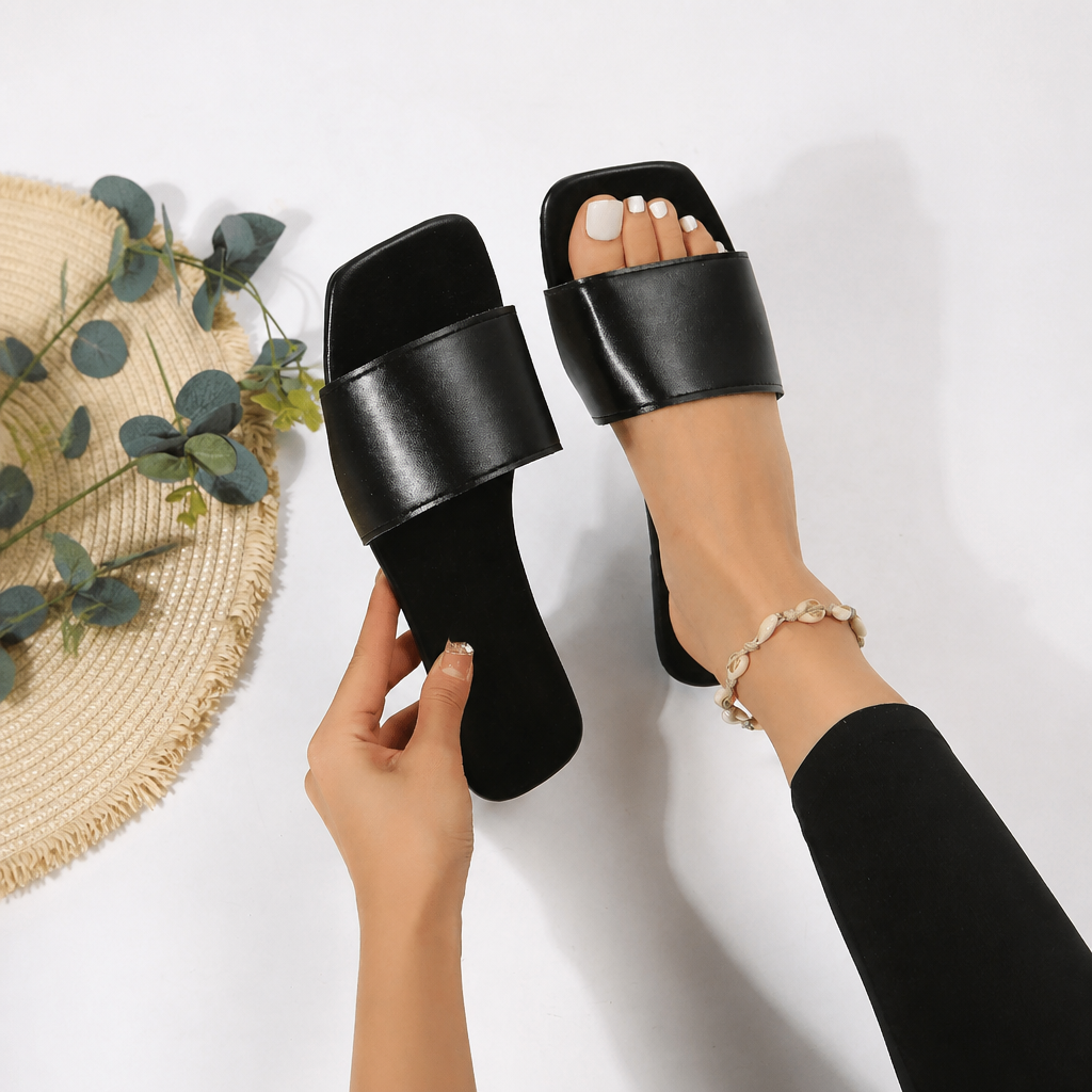 Casual Minimalist Summer Flat Slide Mule Sandals For Women