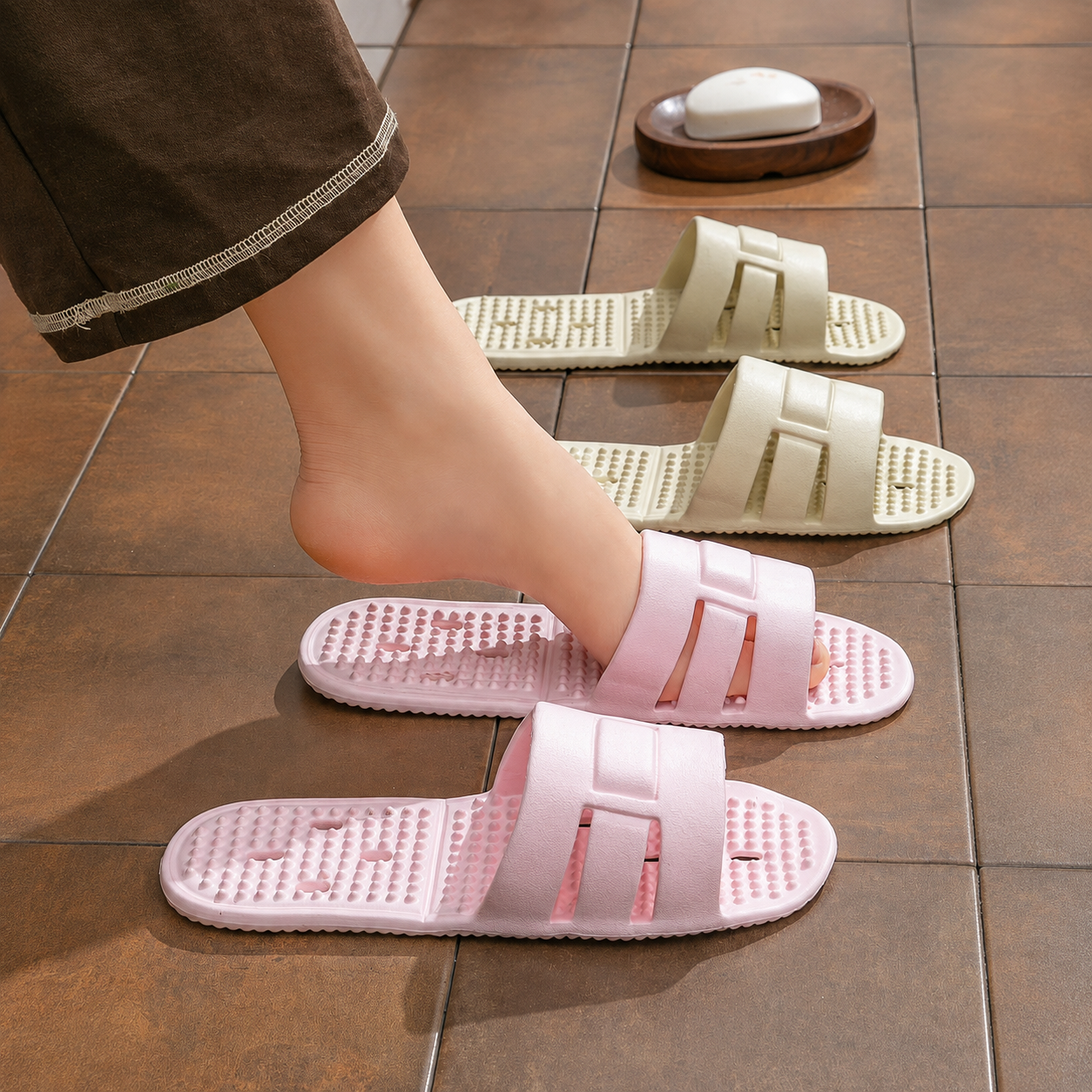Foldable Quick Dry Travel Shower Swimming Pool Slippers For Women