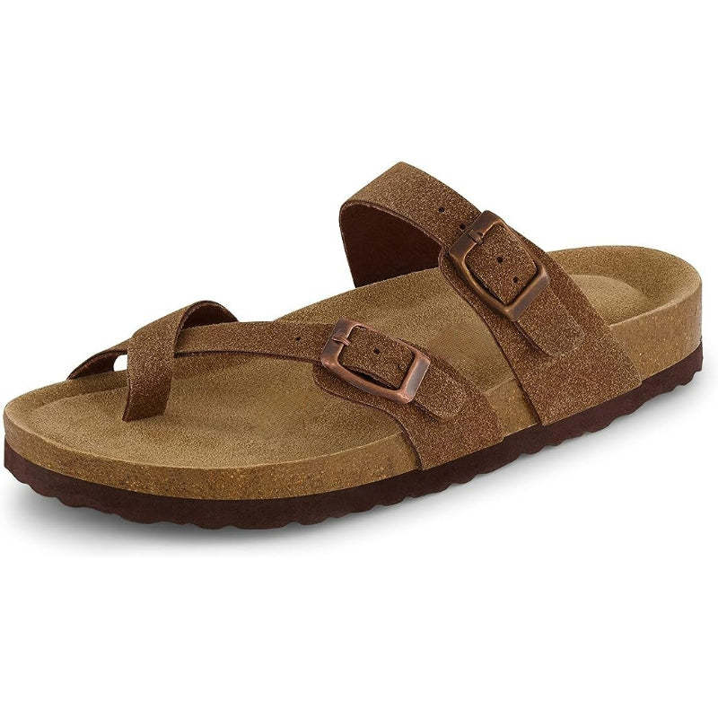 Double Buckle Strapped Sandals-Soco Sands