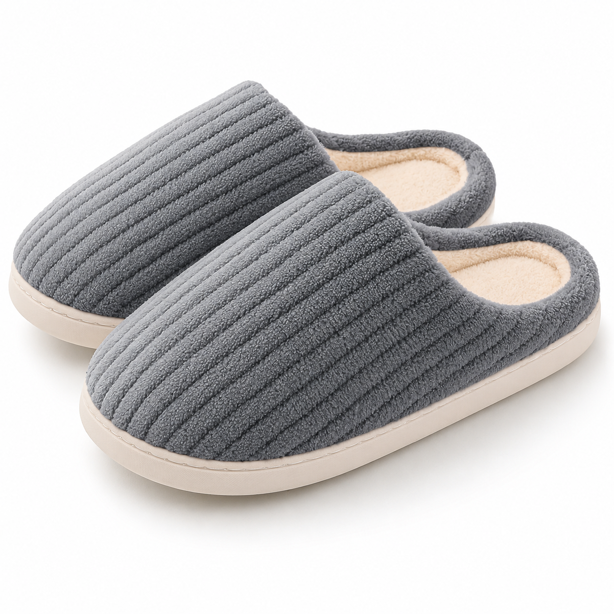 Indoor Outdoor Memory Foam Rubber Sole Comfy Slippers