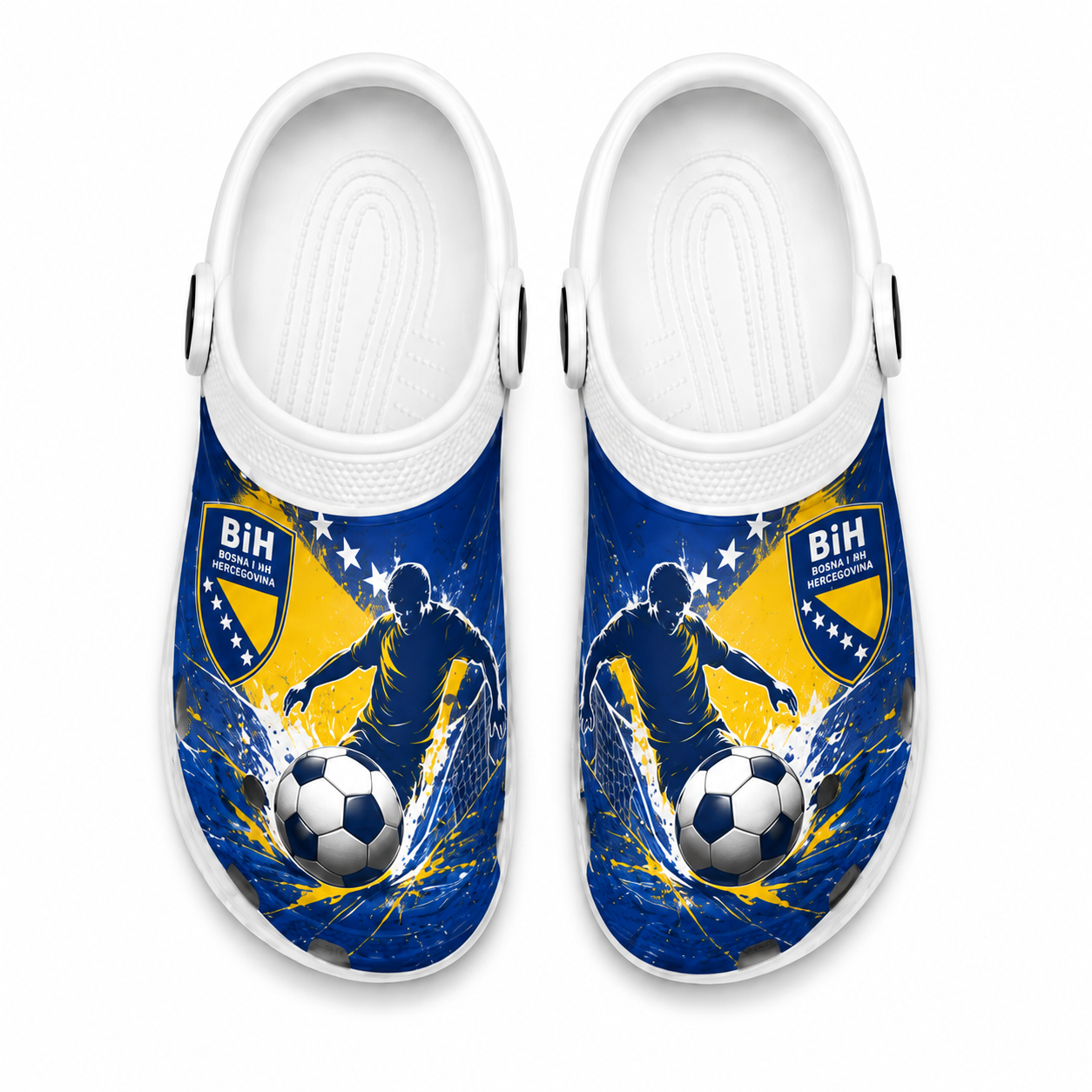 World Cup 2026 Bosnia and Herzegovina Football Fan Printed Clogs