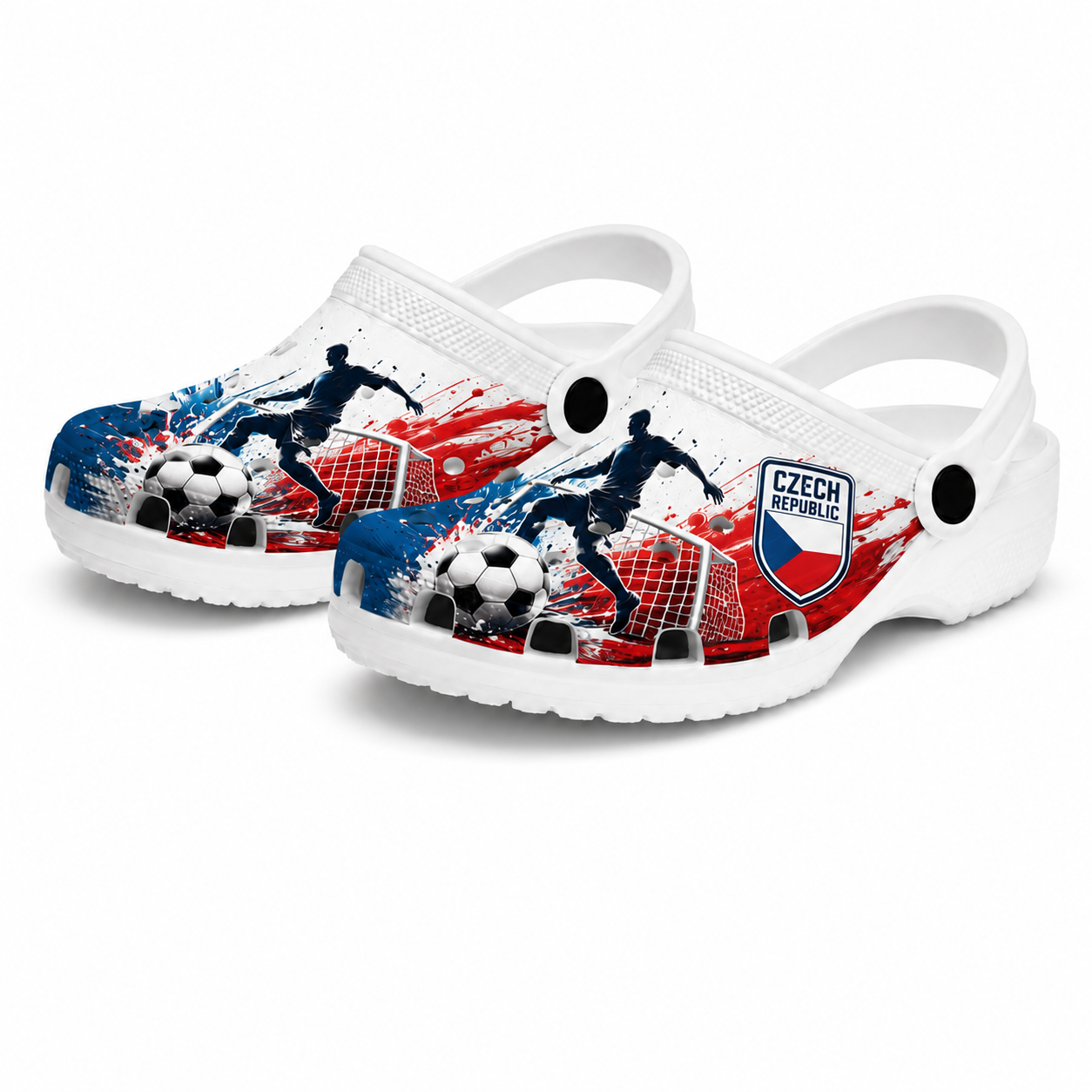 World Cup 2026 Czech Republic Football Fan Printed Clogs