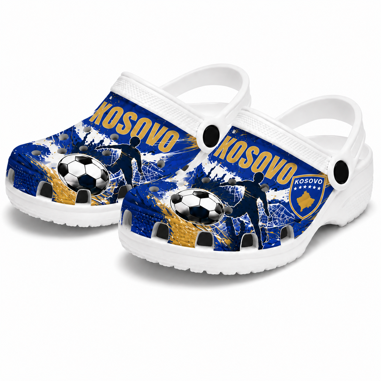 World Cup 2026 Kosovo Football Fan Printed Clogs