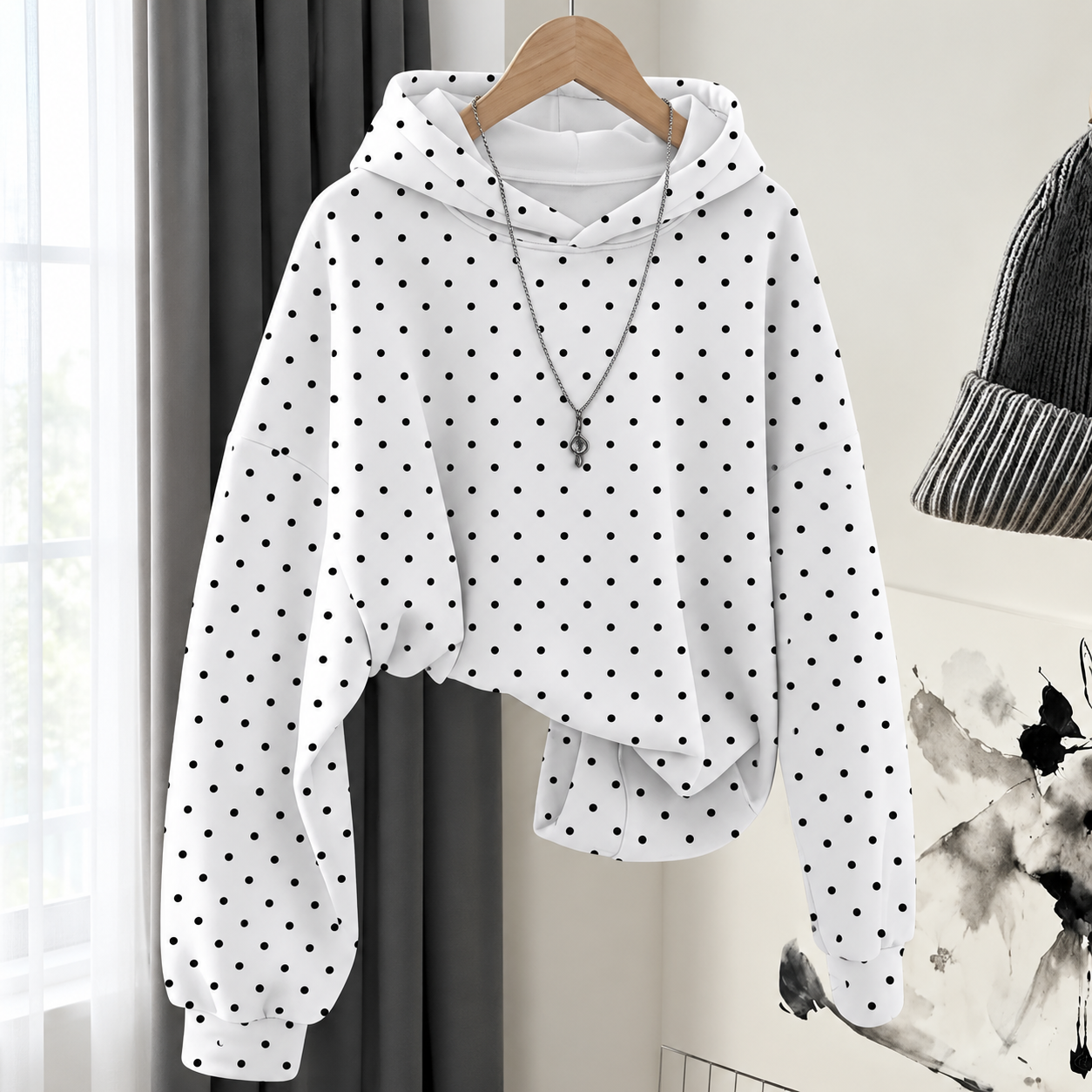 Casual Oversized Long Sleeve Hooded Pullover For Women