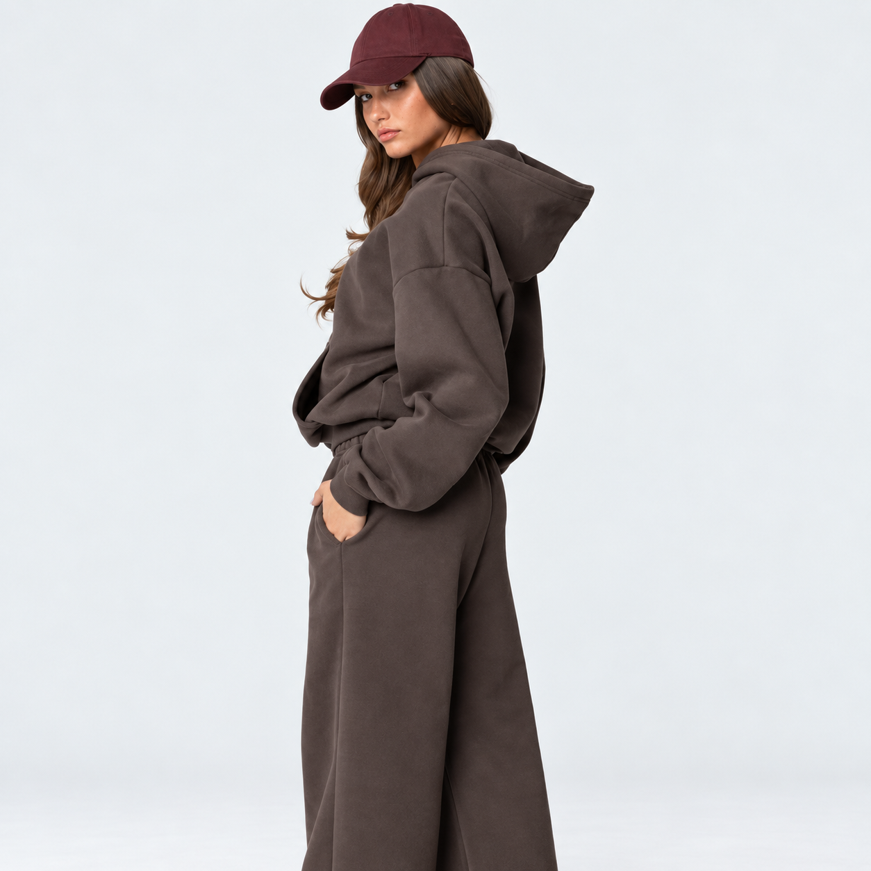 Oversized Pullover Hoodie and Jogger Set with Pockets for Women