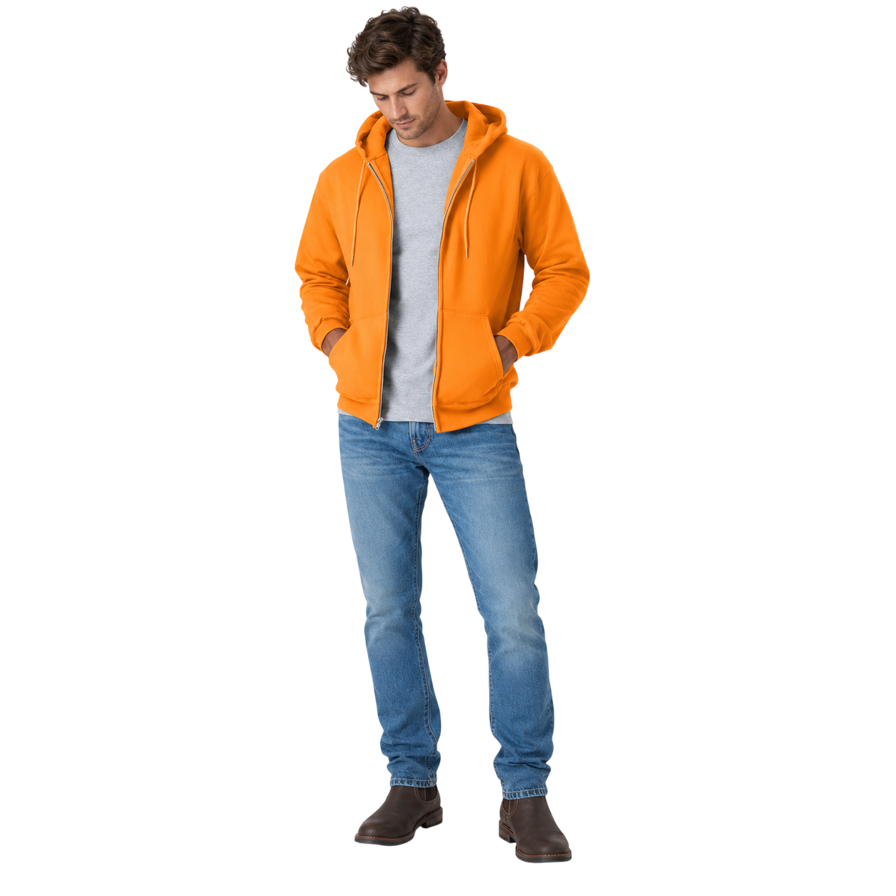 Casual Full Zip Hoodie For Everyday Wear For Men