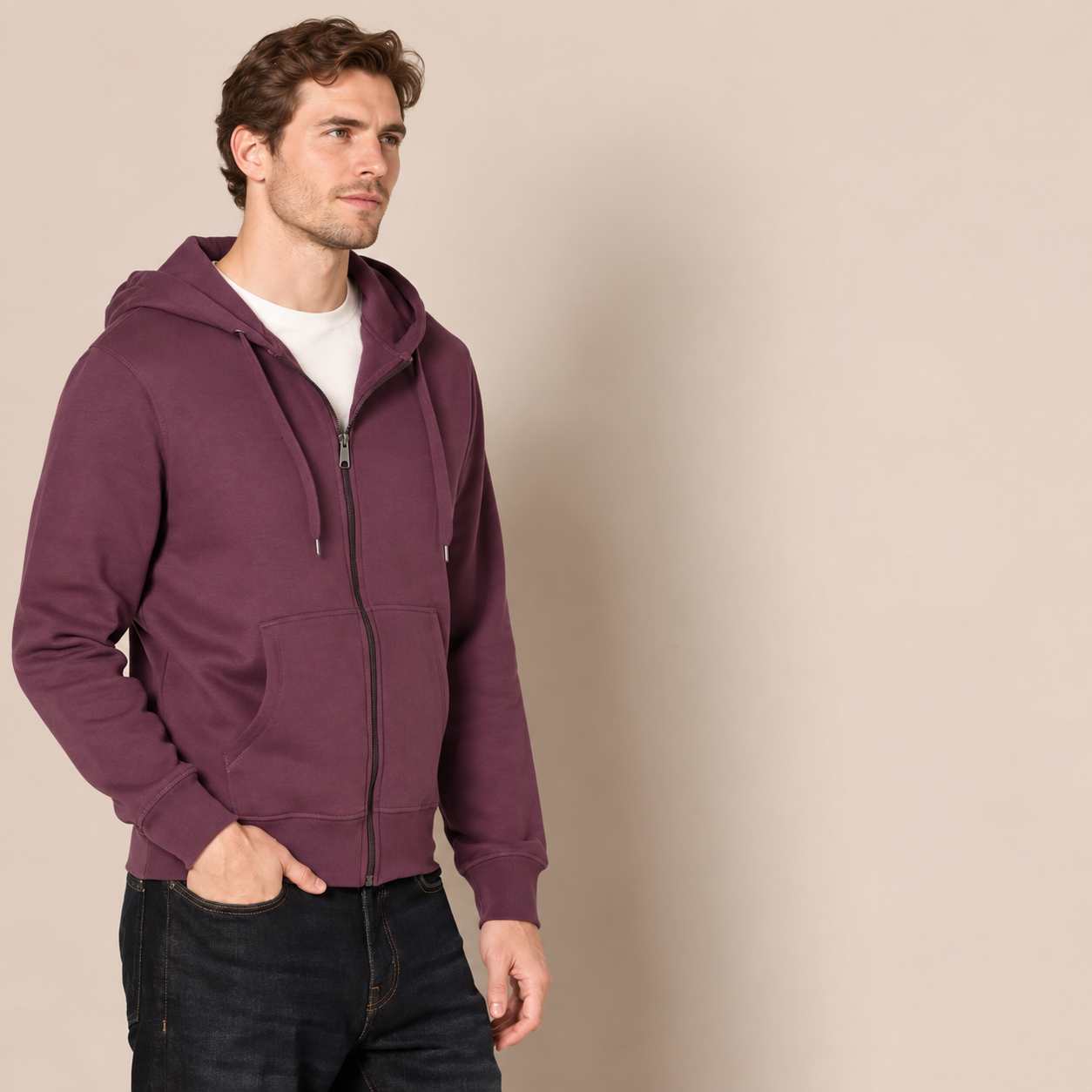 Casual Zip Up Hoodie For Everyday Wear For Men