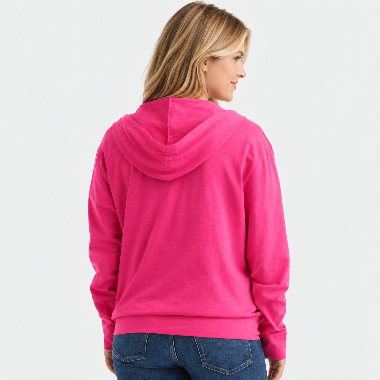 Casual Lightweight Full Zip Hoodie For Women