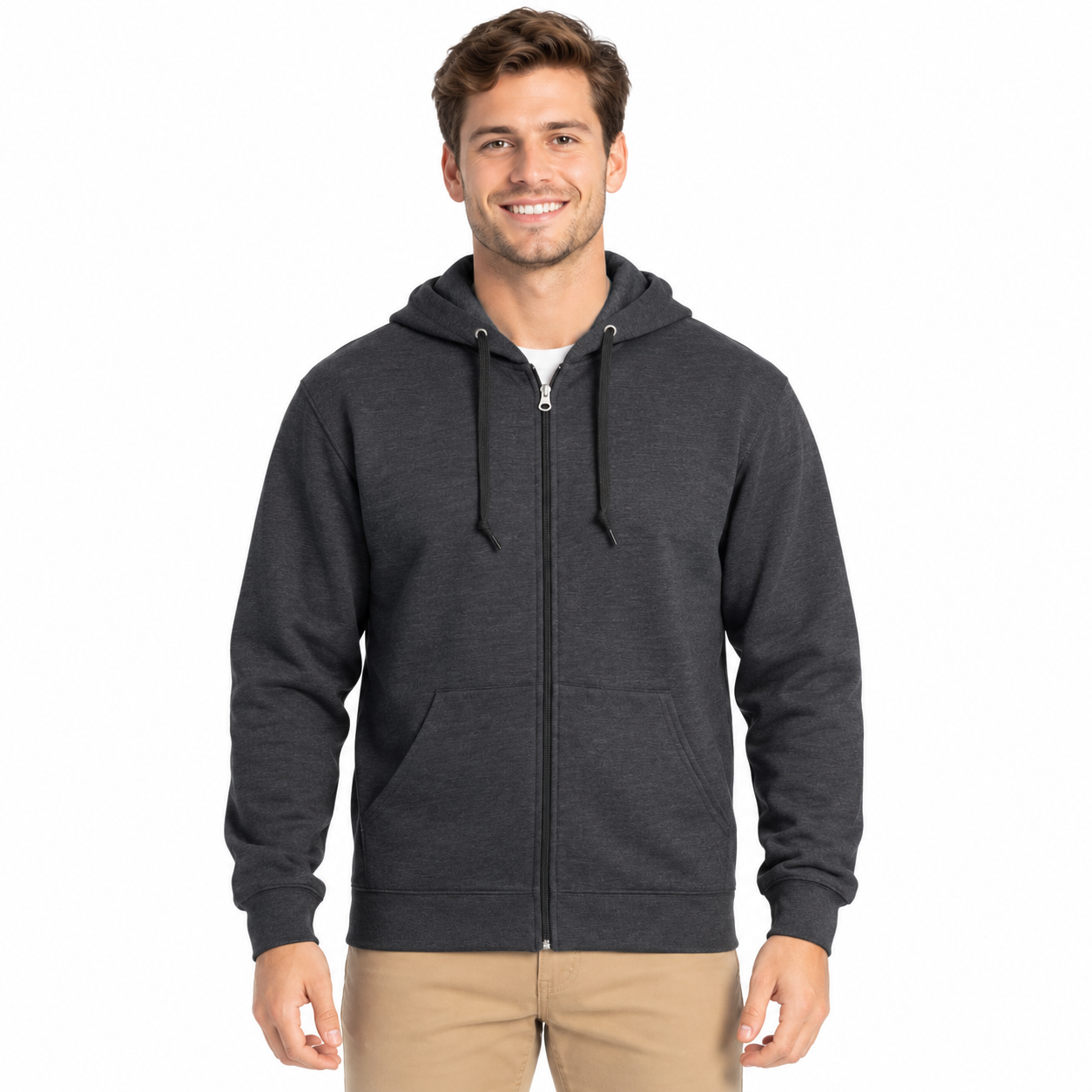 Casual Full Zip Hooded Sweatshirt For Men