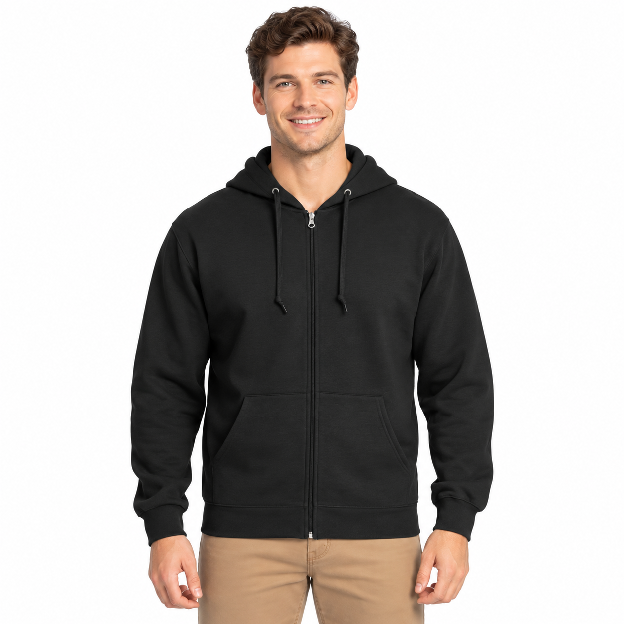 Casual Full Zip Hooded Sweatshirt For Men