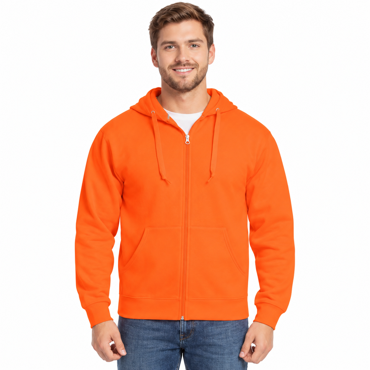 Casual Full Zip Hooded Sweatshirt For Men