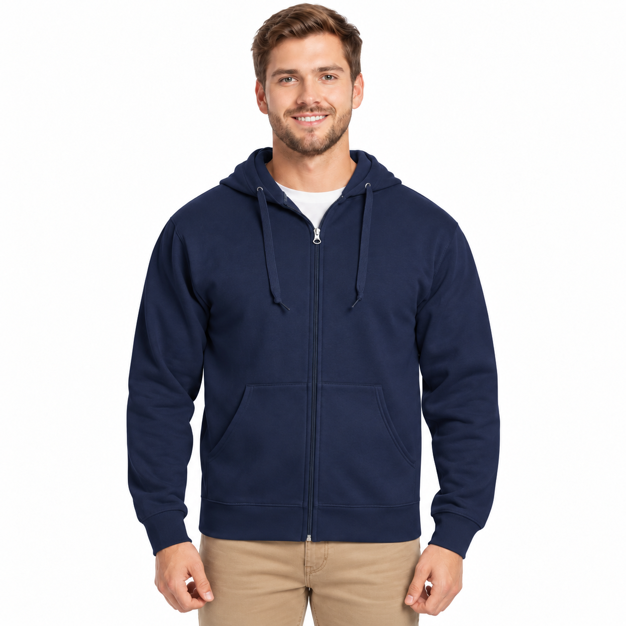 Casual Full Zip Hooded Sweatshirt For Men