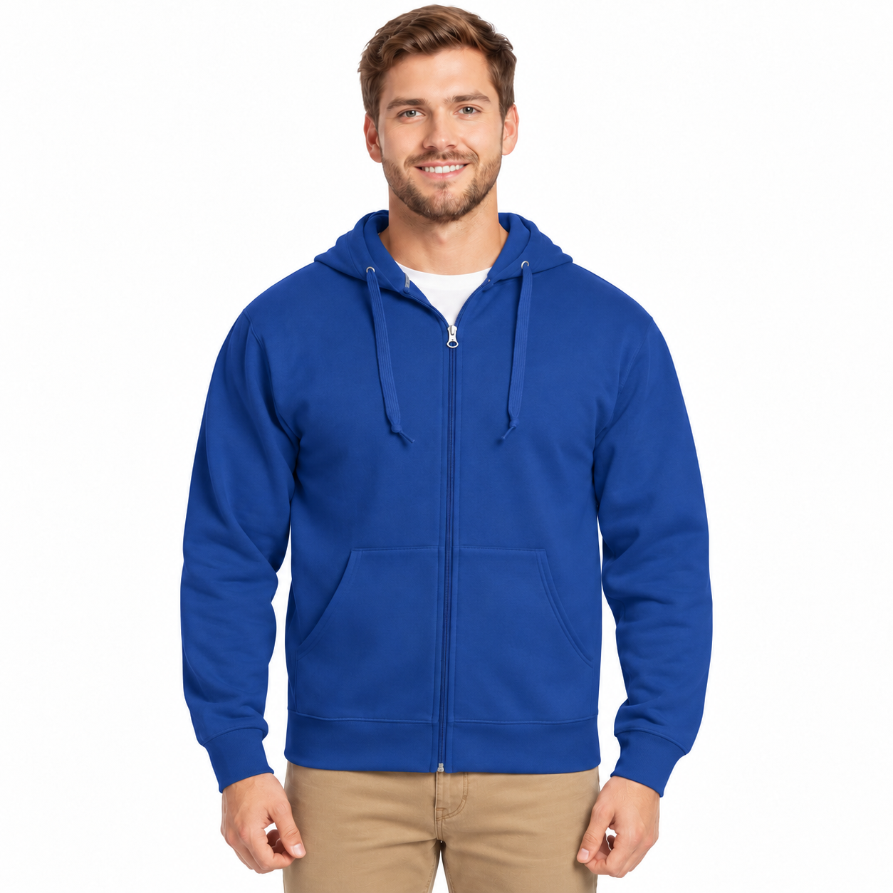 Casual Full Zip Hooded Sweatshirt For Men