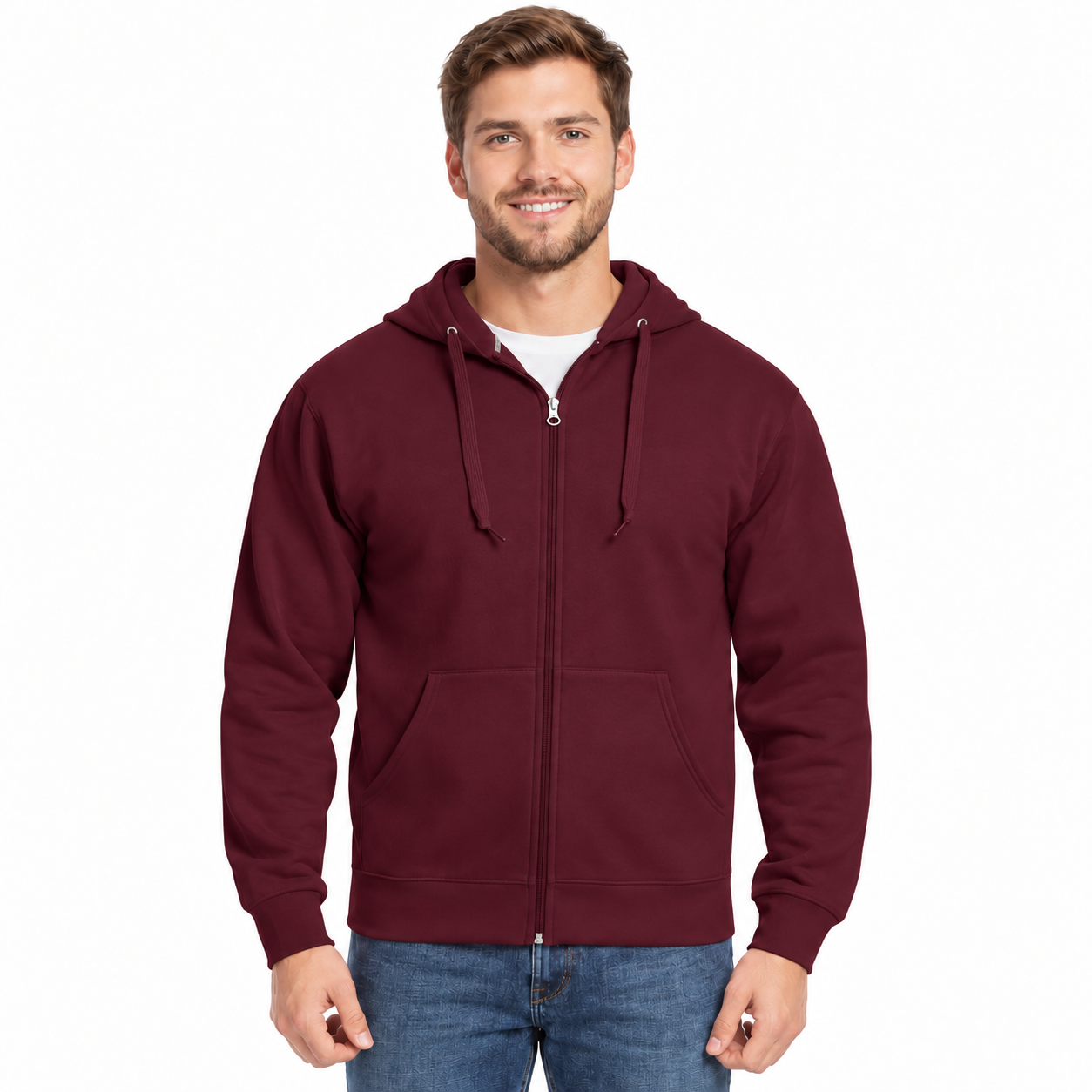 Casual Full Zip Hooded Sweatshirt For Men